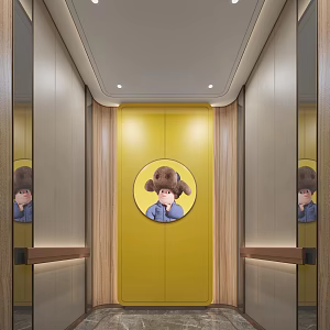 Modern elevator car 3d model