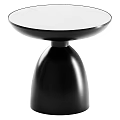 Modern Round Side Tables with Black Bell Shaped Bases and White Tabletop 3d model
