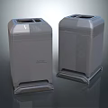 Outdoor Gray Trash Bins With Dual Compartment For Waste Management