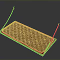 Rectangular Mat With Striped Pattern Supported By Orange Hanging Chains Soft Surface Design 3d model