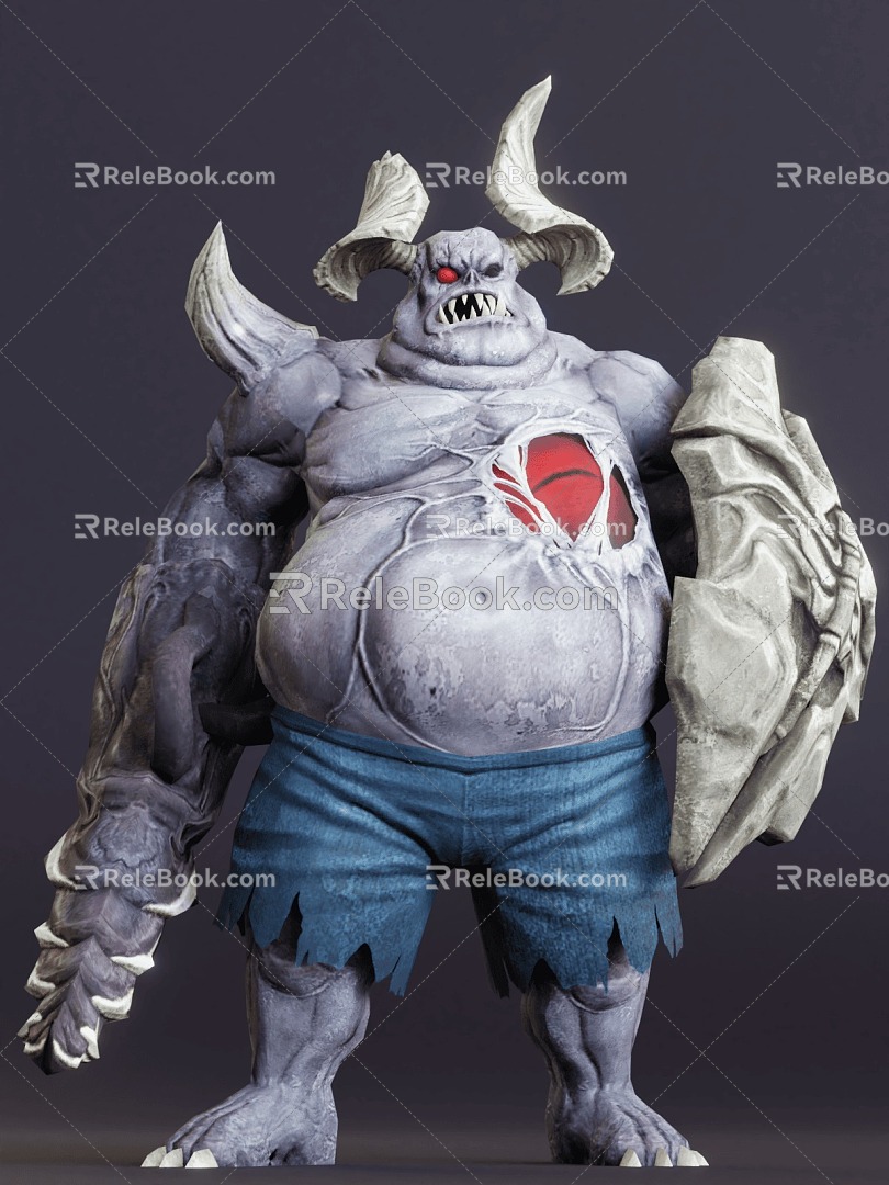 Game Monster Character Fantasy Horror Flying Object Orc Warrior 3d model