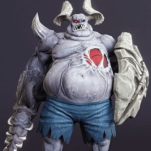 Game Monster Character Fantasy Horror Flying Object Orc Warrior 3d model