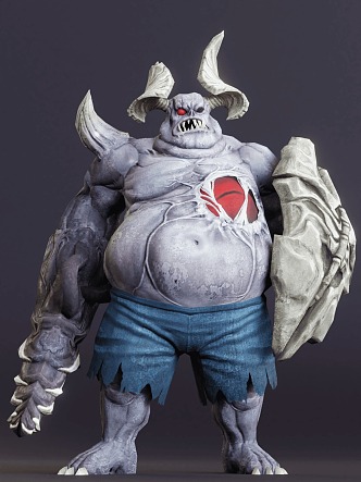 Game Monster Character Fantasy Horror Flying Object Orc Warrior 3d model