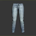 Light Blue Denim Jeans With Slim Fit Design And Stretchy Fabric For Casual Wear