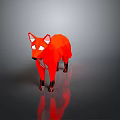 Red Low Poly Fox Game Movie Character Stylized 3D Digital Design Model 3d model