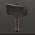 Sturdy Metal Head Hammer With Wooden Handle Ideal For Construction Tasks 3d model
