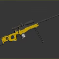 Yellow Tactical Sniper Rifle With Precision Scope And Modern Design 3d model
