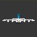 Lego Airplane Model As Creative Children's Plaything With White Body Blue Tail And Multiple Engines