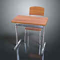 Sturdy Wooden Desk And Chair Set With Metal Legs For Home Office Furniture