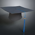 Classic Black Graduation Cap With Blue Tassel As Daily Life Essential