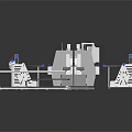 Industrial Automated Production Line Equipment With Mechanical Arms Conveyor Belt And Control Panels