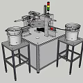 Industrial Automated Machine With Two Hoppers Control Panel And Metal Stands