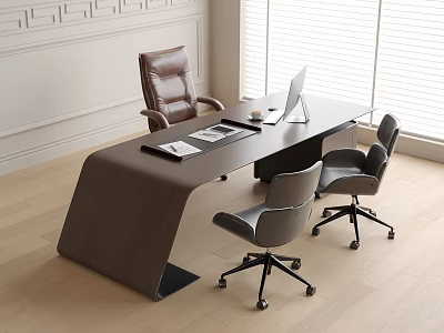 Modern Boss Office Desk and Chair Manager Office Desk and Chair Office Chair 3d model