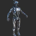 Futuristic Robot Character With Mechanical Armor And Metallic Body Design