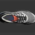 Lightweight Running Shoes Gray Black With Red Tongue Breathable Mesh Upper Blue Red Sole