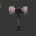 Modern Hammer Like Weapon With Black Body And Pink Grips Design