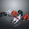 Game Movie Character Mechanical Wolves With Various Colors And Mechanical Design Features