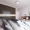 Hotel Room Interior With Modern Sofa Coffee Table Wooden Flooring And Windows