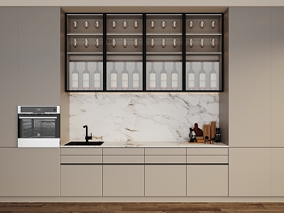 Wine Cabinet Sideboard West Kitchen Cabinet 3d model