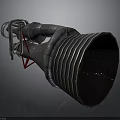 Rocket Engine Component For Spacecraft Propulsion With Metallic Pipes And Annular Structure
