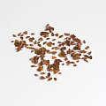 Natural Ground Cover With Brown And Orange Scattered Pieces On White Background