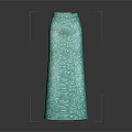 Turquoise Long Dress with White Swirl Patterns for Elegant Fashion Style