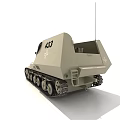 Armored Military Tank With Beige Color Cannon Tracks Antenna And Number 433