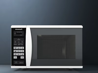 Sharp Black And White Microwave Oven With Control Panel And Display Screen For Kitchen 3d model