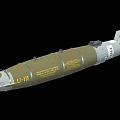 Military Missile LU111 Featuring Green Body Yellow Markings Text Labels And Tail Fins