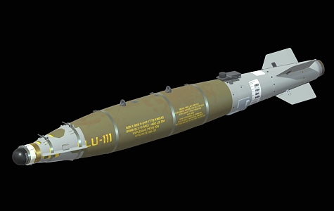 aviation bomb heavy-weight missile military weapon ground-drilling bomb high explosive bomb 3d model