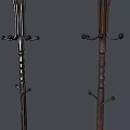 Wrought Iron Coat Racks with Multiple Hooks and Stable Base for Home Entryway 3d model