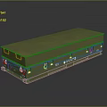 Green Cargo Container With Metal Body Secure Latches And Double Doors 3d model
