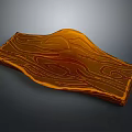 Natural Wooden Stone Decorative Slab With Wavy Edge And Brown Wood Grain Texture