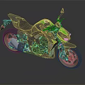 Sleek Black and Green Motorcycle With Modern Sporty Design Shiny Body Chrome Exhaust Black Seat