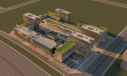 Modern Industrial Park Office Building Science and Technology Park Workshop 3d model