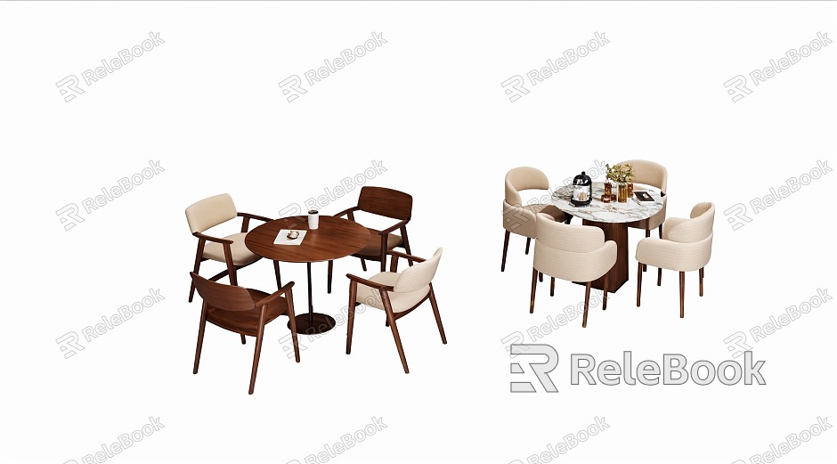 Modern Leisure Table and Chair Negotiation Table and Chair Round Dining Table and Chair model