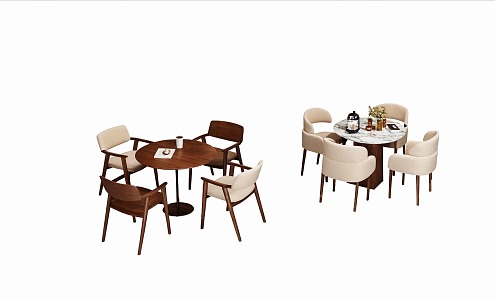 Modern Leisure Table and Chair Negotiation Table and Chair Round Dining Table and Chair 3d model