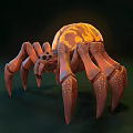 Game Movie Character Spider With Orange Glowing Body Chitinous Legs And Fierce Appearance