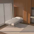 Japanese Style Bedroom Interior With Sliding Doors Tatami Bed And Wooden Wardrobes