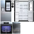 Modern Black Kitchen Appliances With Refrigerators Range Hoods Oven And Dishwasher For Home Kitchen