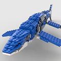 Building Blocks Blue Shark Model With Detailed Structure And Realistic Design