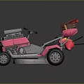 Pink Go Kart With Large Engine Wooden TNT Box And Black Seat