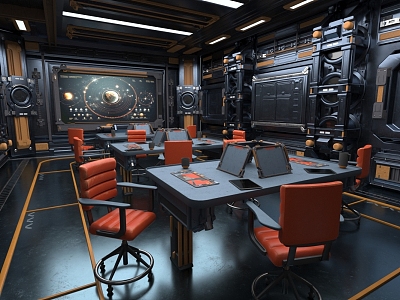 Future School Rear Classroom Cyber School Desks and Chairs Multimedia Teaching Industrial Wind Meeting Room 3d model