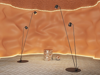 Boutique floor lamp low stool 3d model