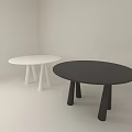 Minimalist Modern Round Dining Tables White Black Large Small With Simple Legs Light Background 3d model