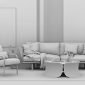 Modern sofa coffee table combination 3d model