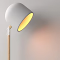 Modern Lighting Combination With Wooden Floor Lamp Bell Shaped Pendant And Warm Light