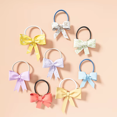 Multiple Colors Hair Scrunchies with Bow Details for Accessory Set 3d model