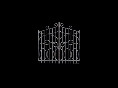 Wrought Iron Gate With Intricate Ornate Scrollwork And Classic Decorative Design 3d model