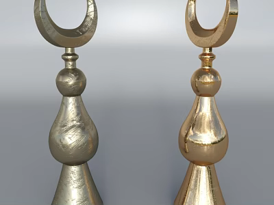 Elegant Gold And Silver Metallic Decorative Ornament Set With Curved Design For Home Decor 3d model